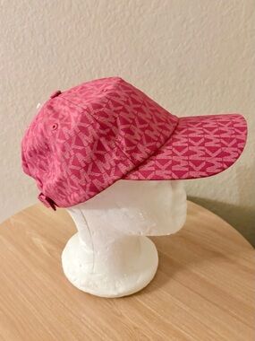 Michael Kors Pink MK Logo Monogram Strap Back Baseball Cap Hat Adjustable NWT
